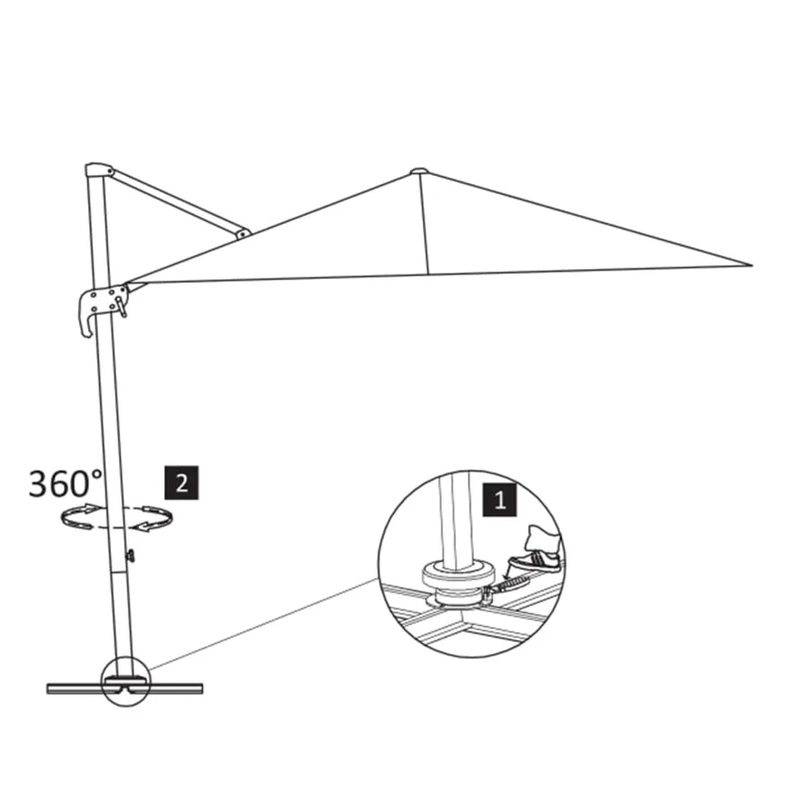 Parasol de jardin avec base portable anthracite - 13