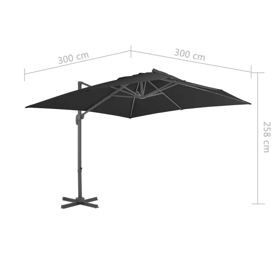 Parasol de jardin avec base portable anthracite - 14