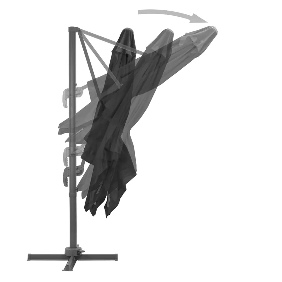 Parasol de jardin avec base portable anthracite - 7