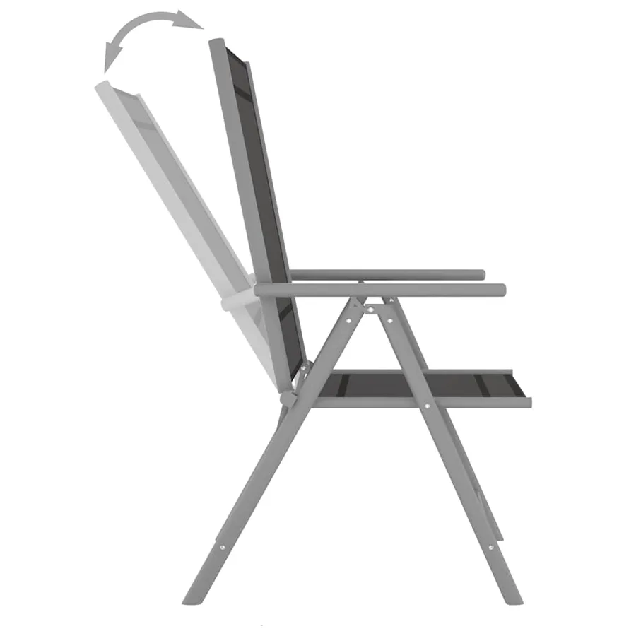 Chaises de jardin pliables lot de 6 Textilène Noir - 6