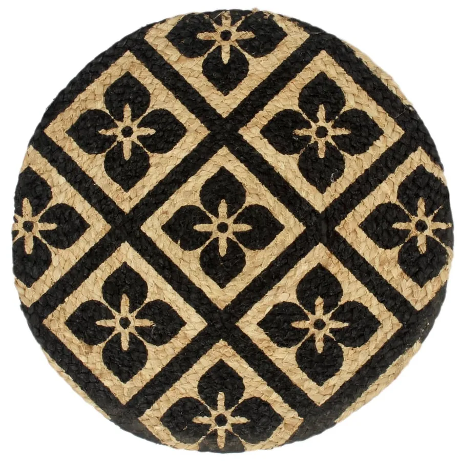 Napperons 4 pcs Noir 38 cm Rond Jute - 2