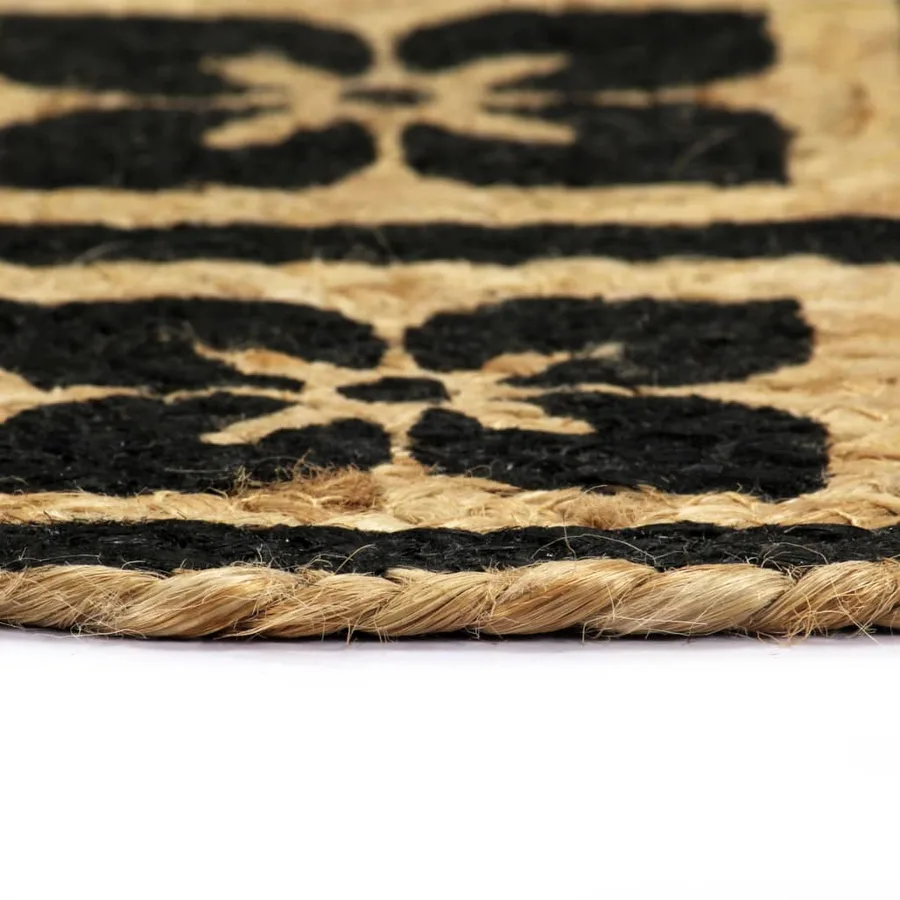 Napperons 4 pcs Noir 38 cm Rond Jute - 3