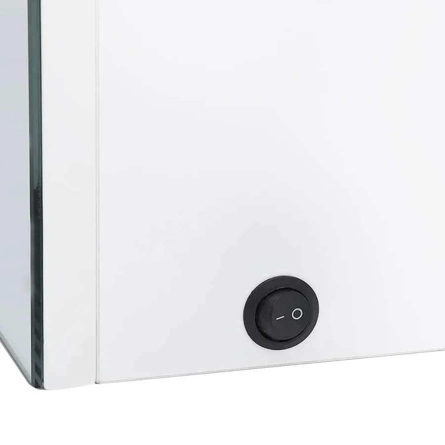 Armoire de salle de bain à miroir LED 89x14x62cm Blanc brillant - 6