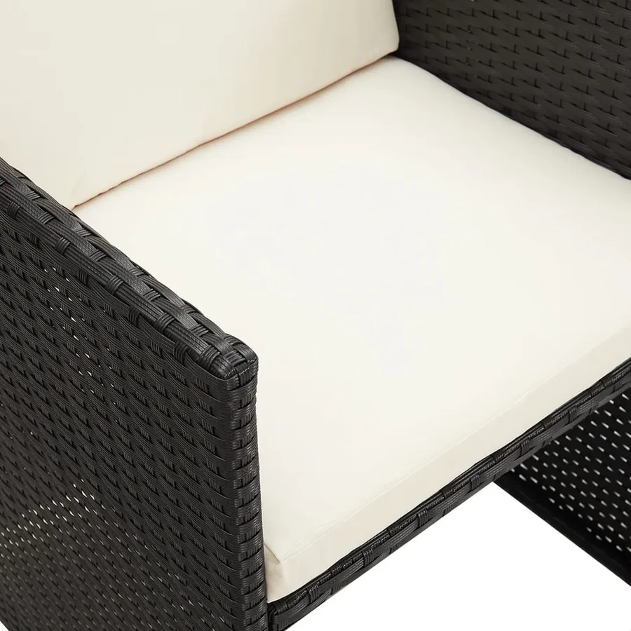 Chaises de jardin lot de 4 Résine tressée Noir - 10