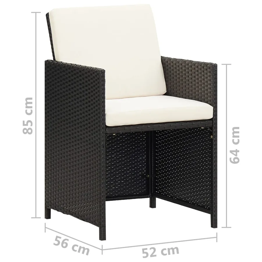 Chaises de jardin lot de 4 Résine tressée Noir - 11