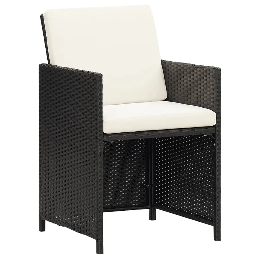 Chaises de jardin lot de 4 Résine tressée Noir - 2