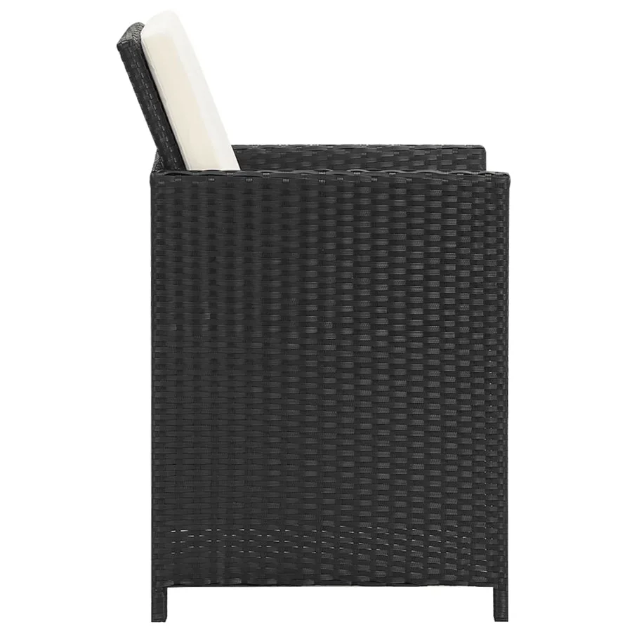 Chaises de jardin lot de 4 Résine tressée Noir - 4