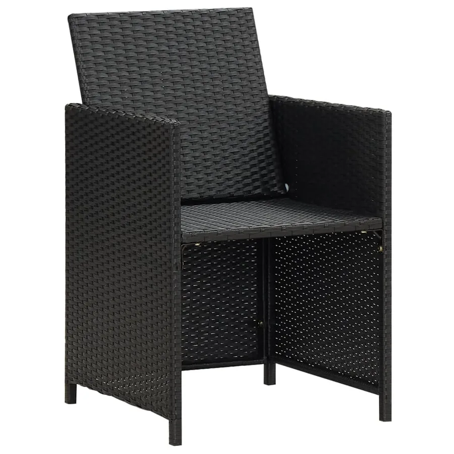 Chaises de jardin lot de 4 Résine tressée Noir - 6