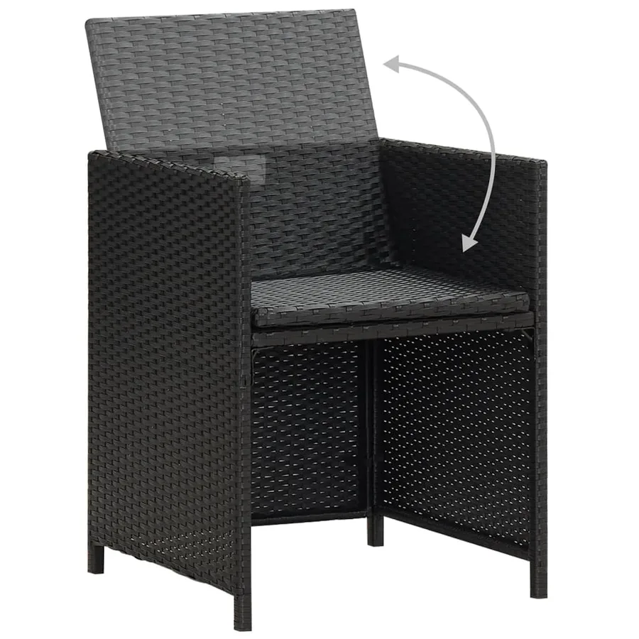 Chaises de jardin lot de 4 Résine tressée Noir - 7