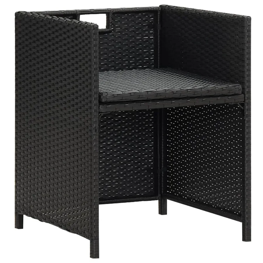 Chaises de jardin lot de 4 Résine tressée Noir - 8