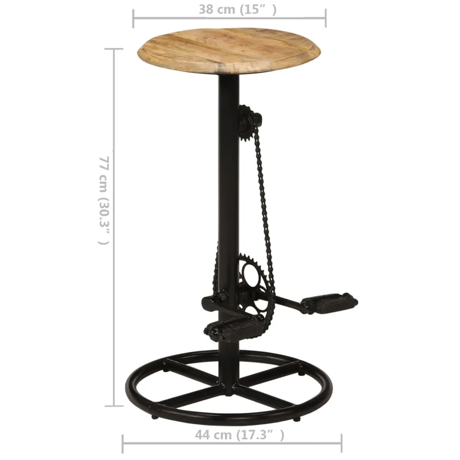 Chaises de bar lot de 2 bois de manguier solide - 9
