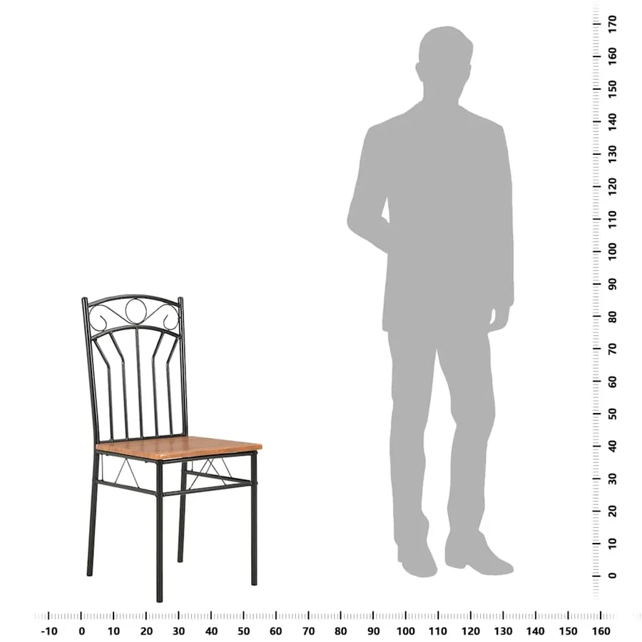 Chaises à manger lot de 6 marron MDF - 8