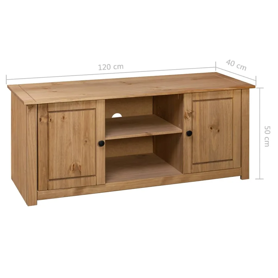 Meuble TV 120x40x50 cm Bois de pin massif Gamme Panama - 9