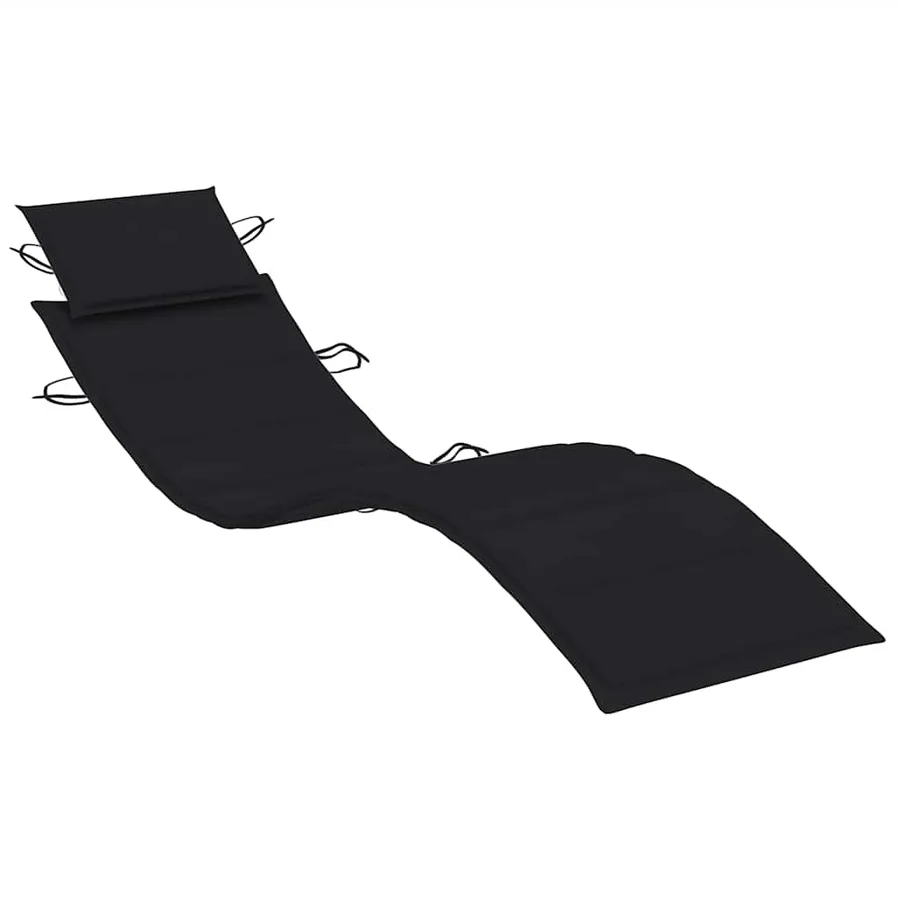 Chaise longue de jardin avec table et coussin Bois d'acacia - 6