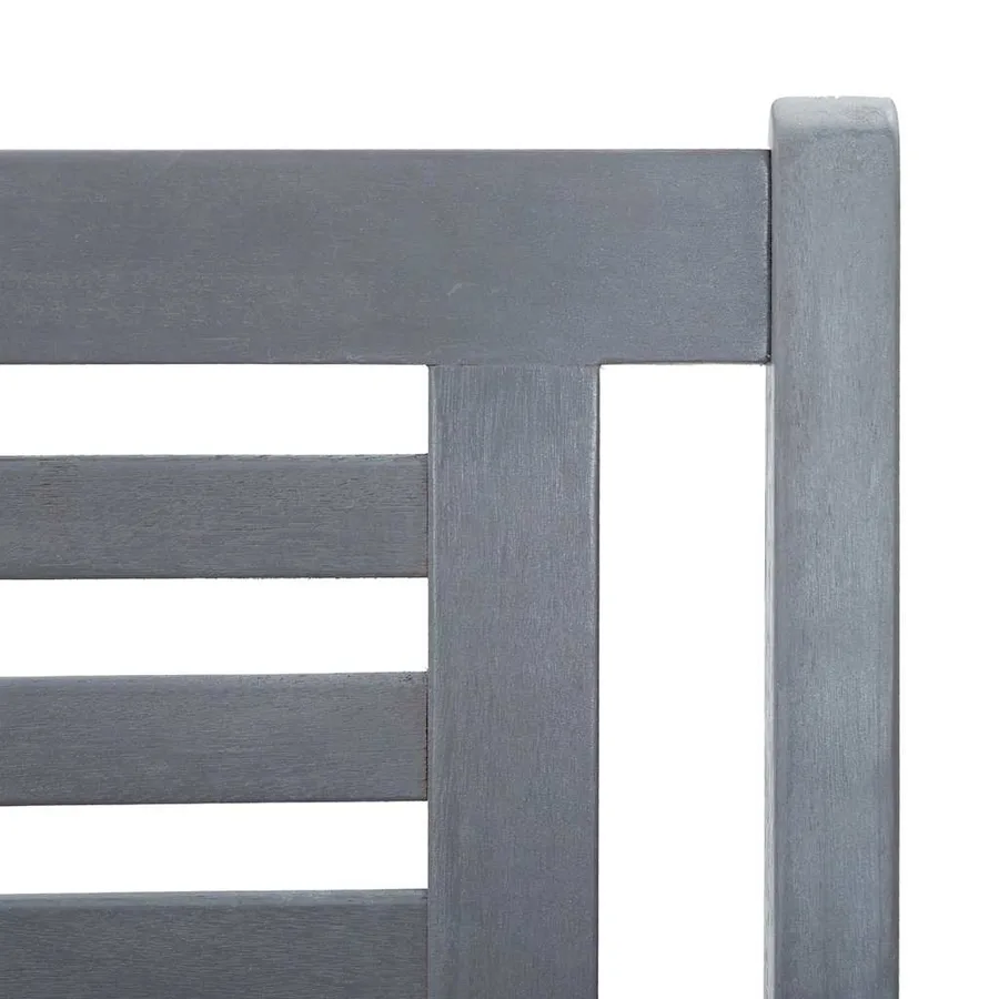 Banc de jardin 2 places 120 cm Gris Bois d'eucalyptus solide - 4