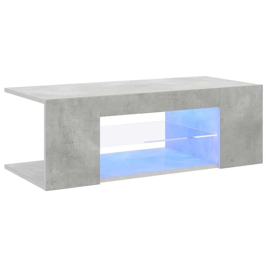Meuble TV avec lumières LED gris béton 90x39x30 cm - 5