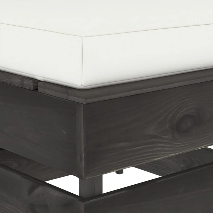 Canapé central sectionnel avec coussins Bois imprégné de gris - 5