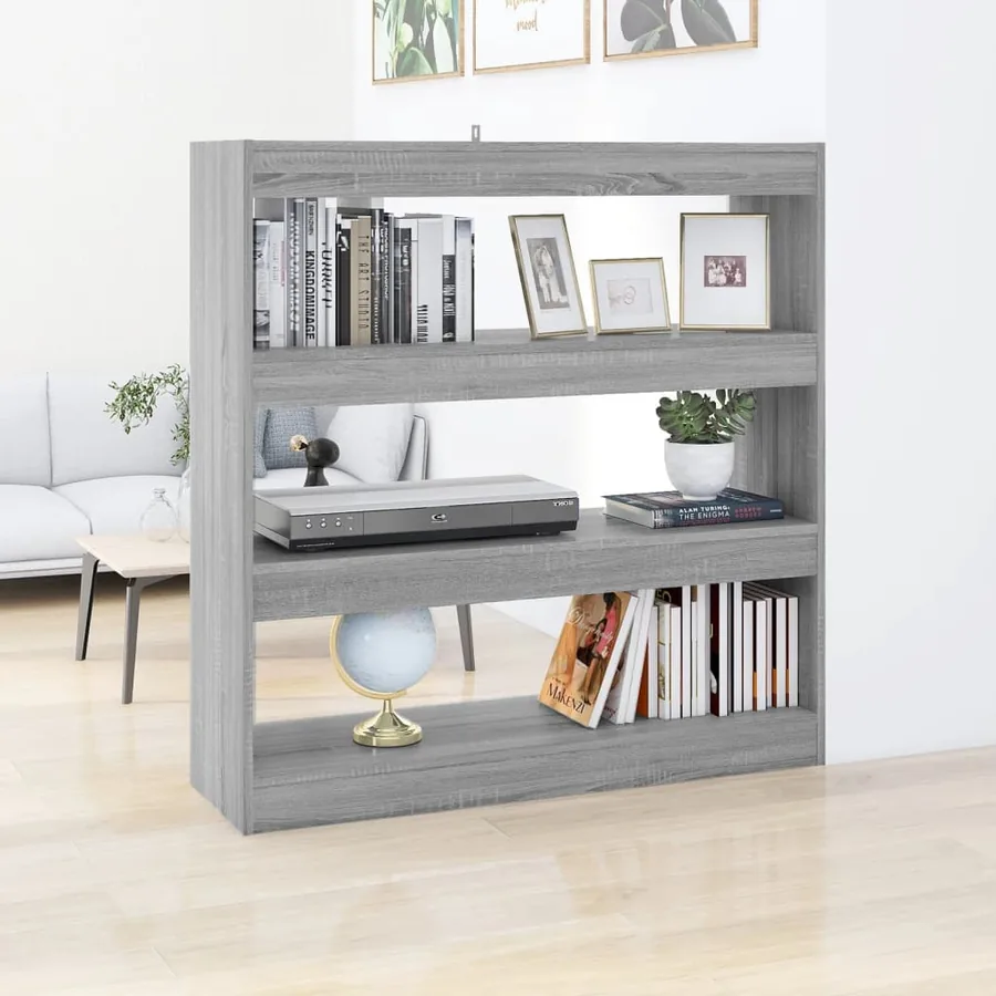 Bibliothèque/Séparateur de pièce sonoma gris 100x30x103 cm