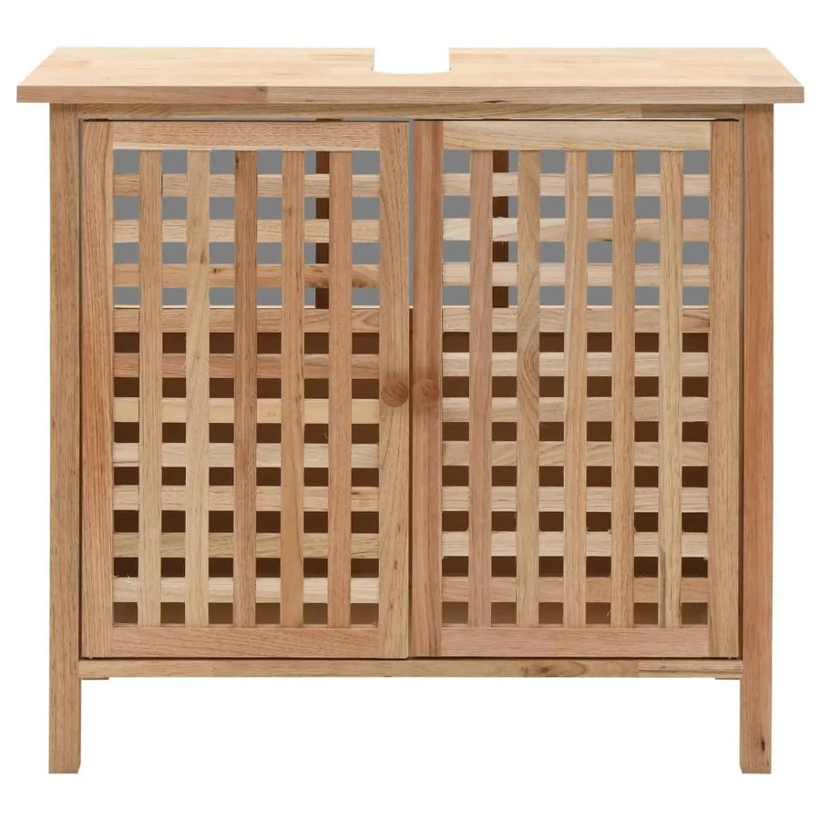 Armoire pour lavabo Bois de noyer massif 66x29x61 cm - 3