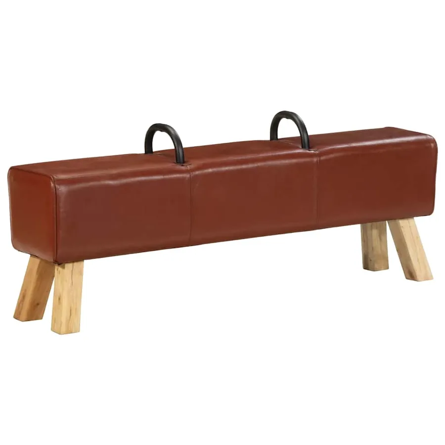 Banc cheval d'arçon vintage Cuir véritable de chèvre - 9
