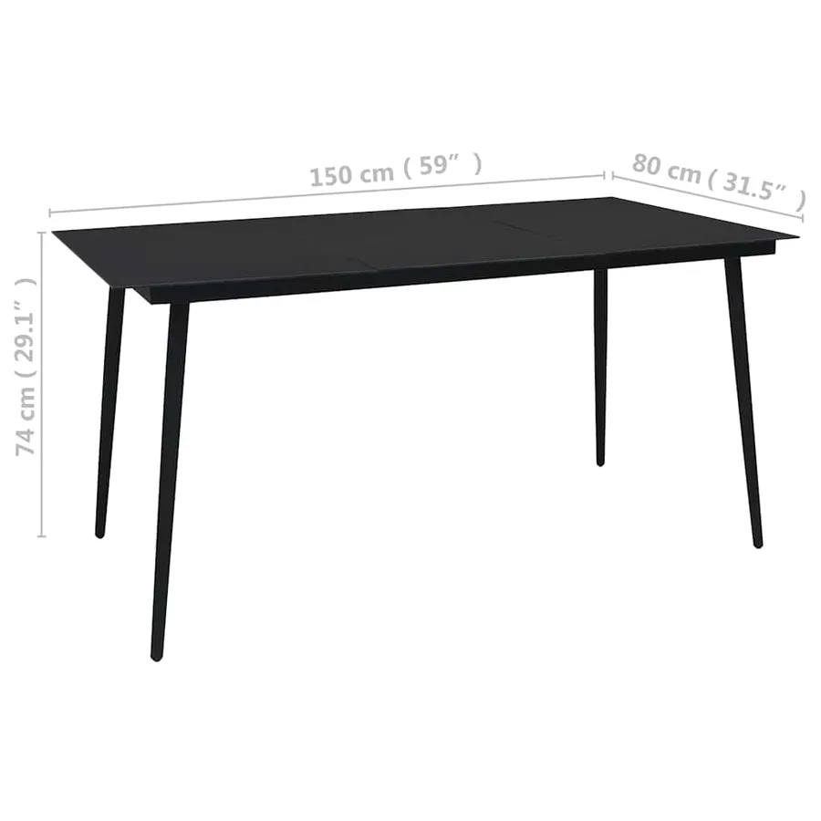 Ensemble à manger d'extérieur 5 pcs résine tressée et verre - 14