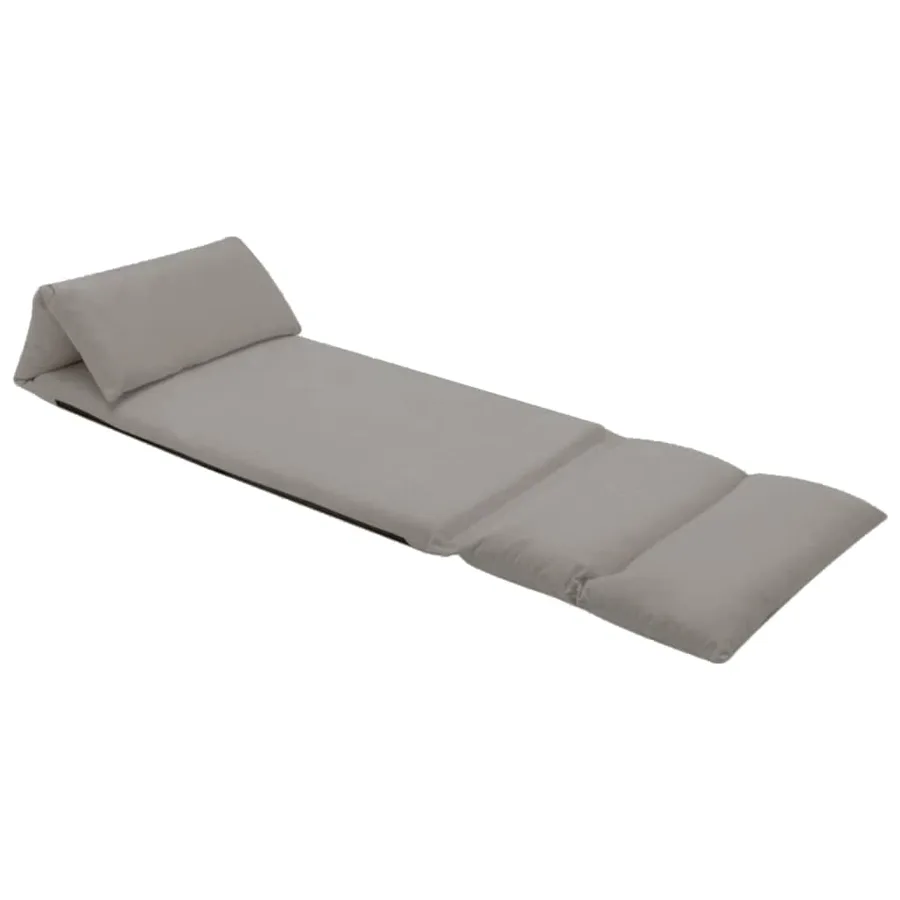 Chaise pliable de sol Gris clair Microfibre - 2