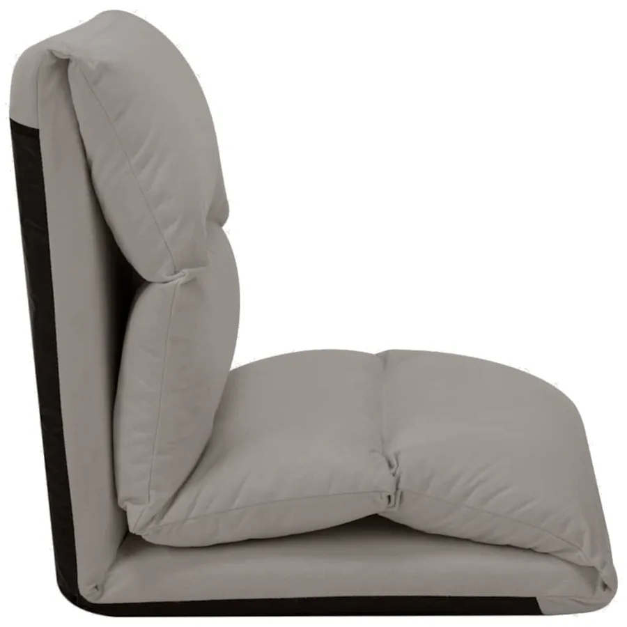 Chaise pliable de sol Gris clair Microfibre - 6
