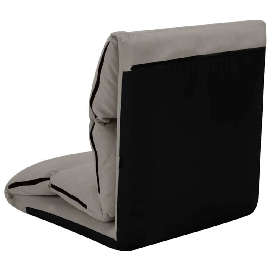 Chaise pliable de sol Gris clair Microfibre - 7