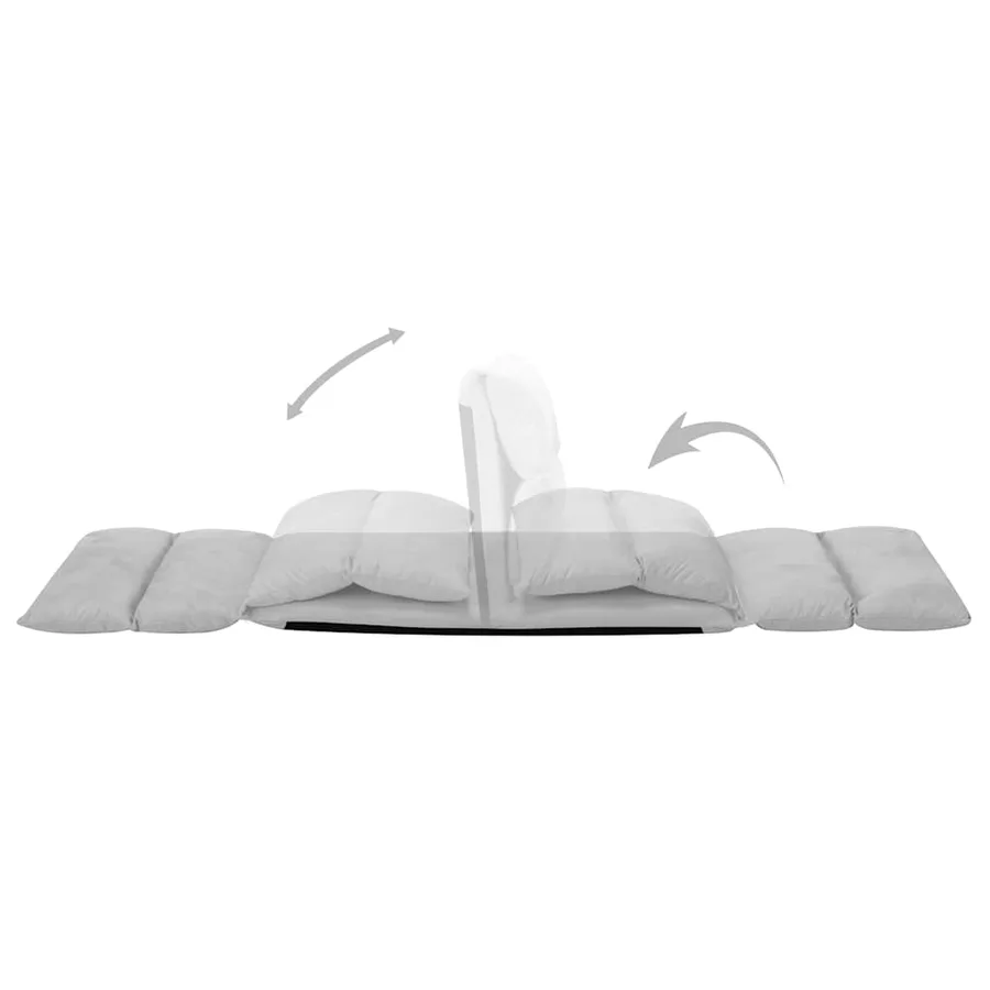 Chaise pliable de sol Gris clair Microfibre - 8
