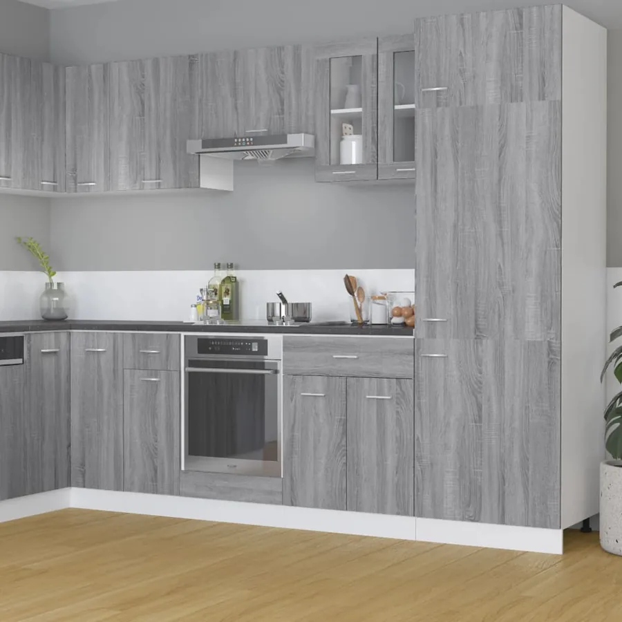Vitrine suspendue "Lyon" Gris Sonoma 60 x 31 x 60 cm Bois d'ingénierie