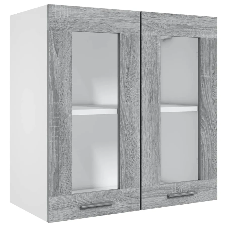 Vitrine suspendue "Lyon" Gris Sonoma 60 x 31 x 60 cm Bois d'ingénierie - 2