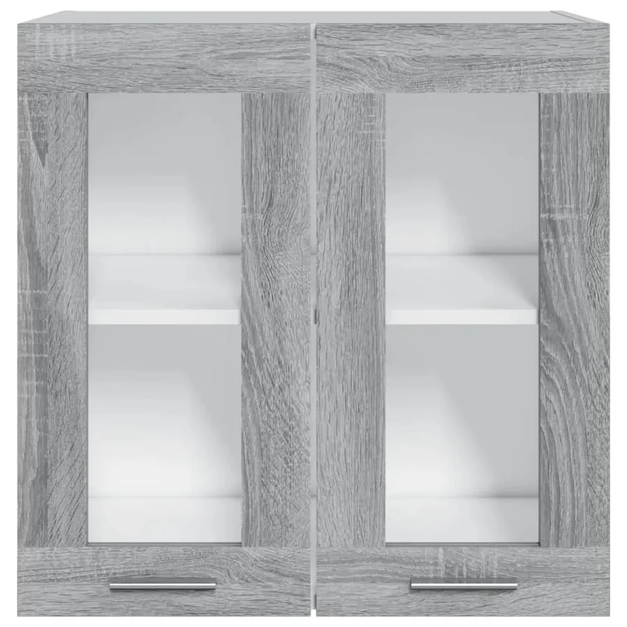 Vitrine suspendue "Lyon" Gris Sonoma 60 x 31 x 60 cm Bois d'ingénierie - 3