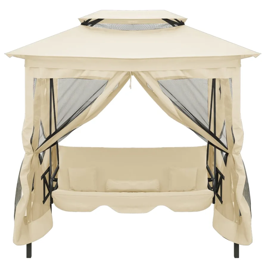 Belvédère convertible en balancelle Blanc crème - 2