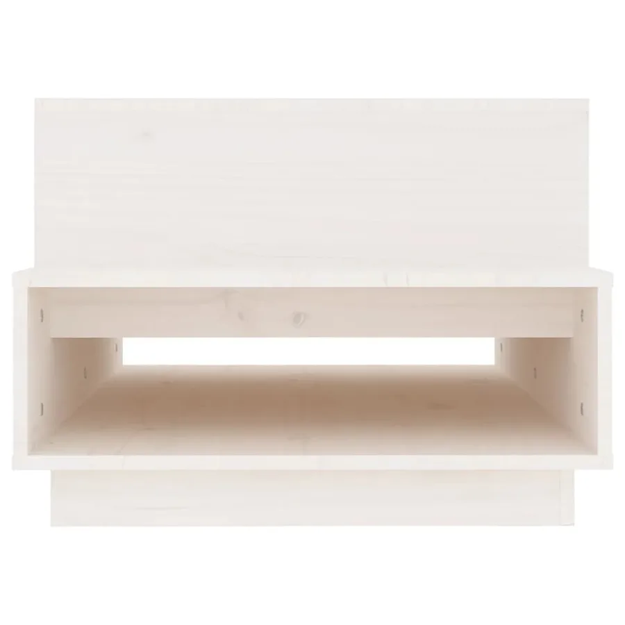 Table basse Blanc 80x55x40,5 cm Bois massif de pin - 6