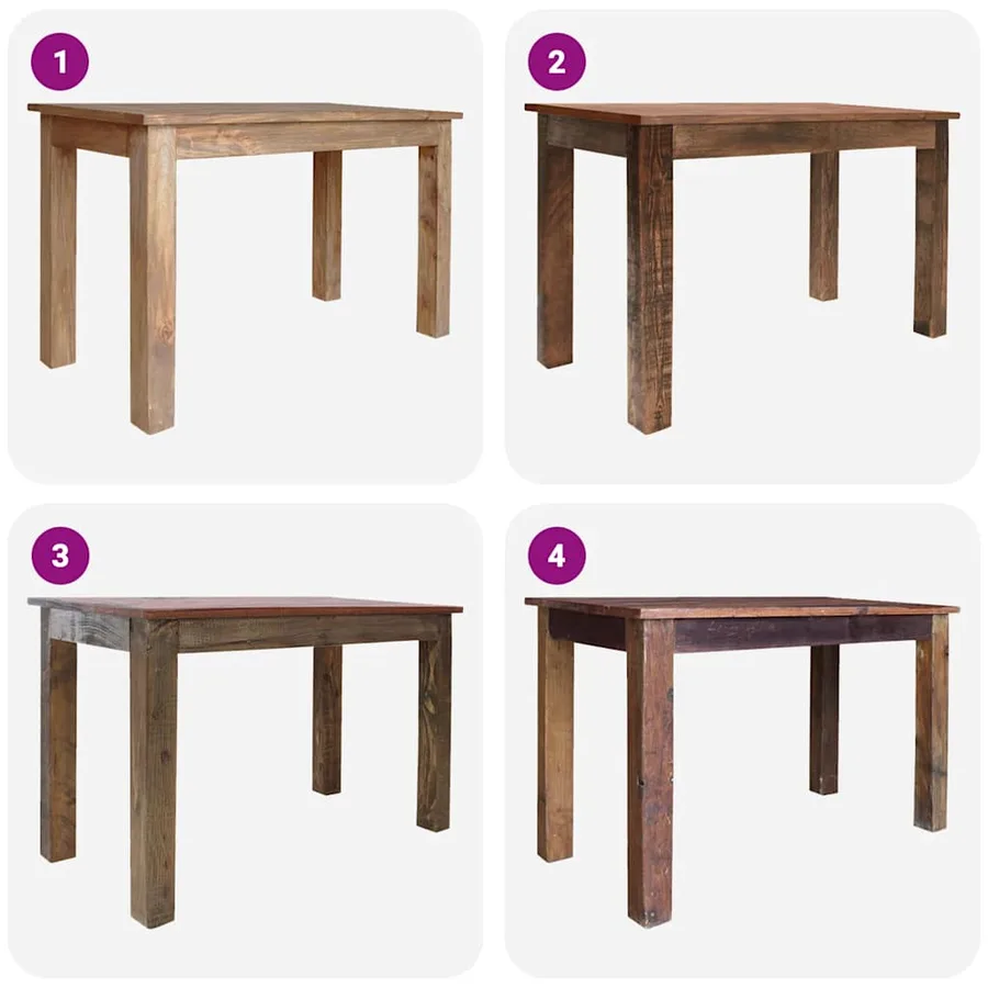 Table à manger bois d'acajou massif 120x60x77 cm - 6