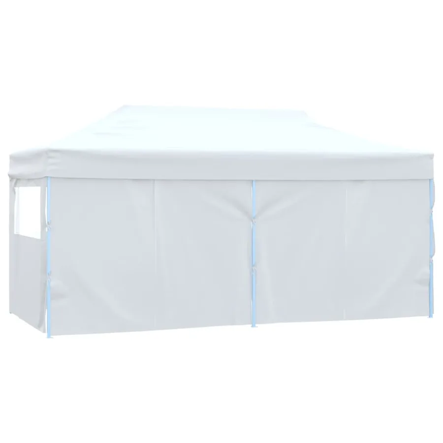 Tente de réception pliable avec 4 parois 3x6 m Acier Blanc - 4