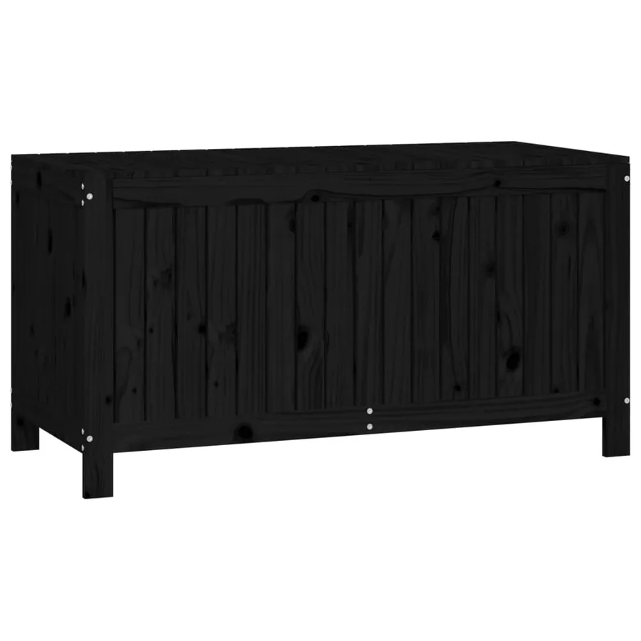 Boîte de rangement de jardin Noir 121x55x64 cm Bois massif pin - 5