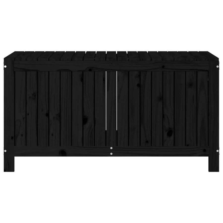 Boîte de rangement de jardin Noir 121x55x64 cm Bois massif pin - 6