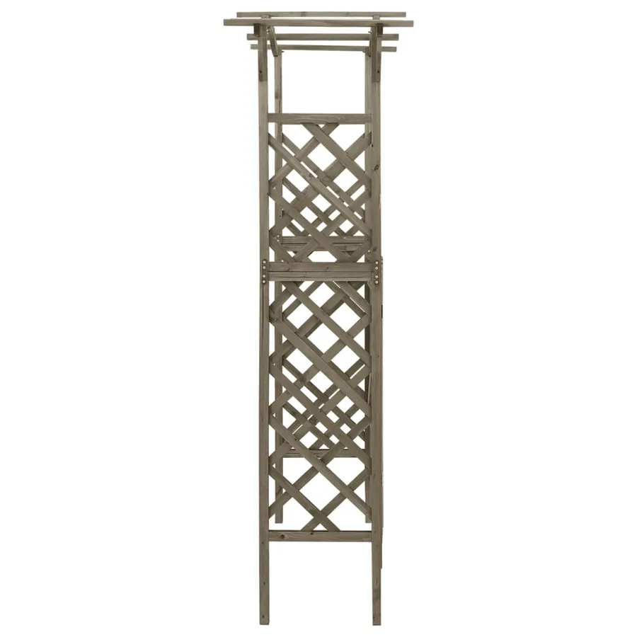 Pergola avec portail 116x40x204 cm Gris Bois de sapin massif - 4