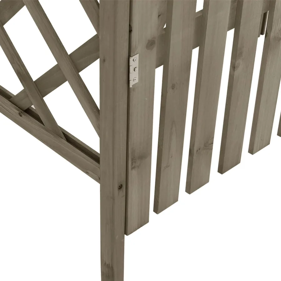 Pergola avec portail 116x40x204 cm Gris Bois de sapin massif - 5