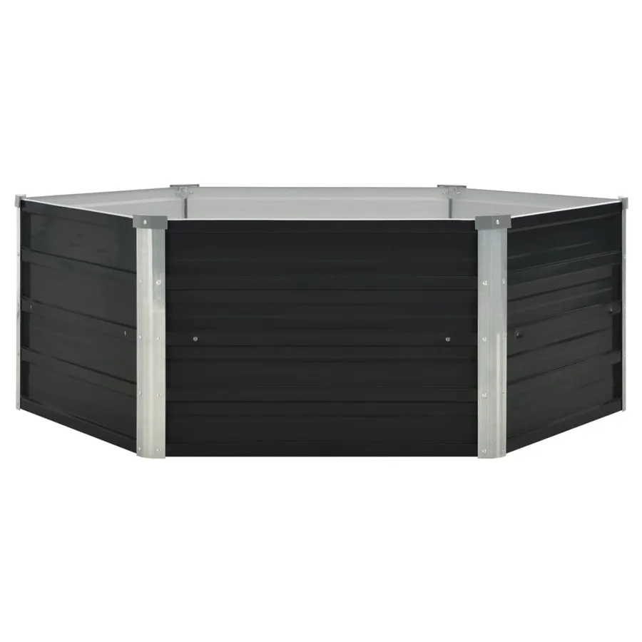Jardinière surélevée Anthracite 129x129x45 cm Acier galvanisé - 2