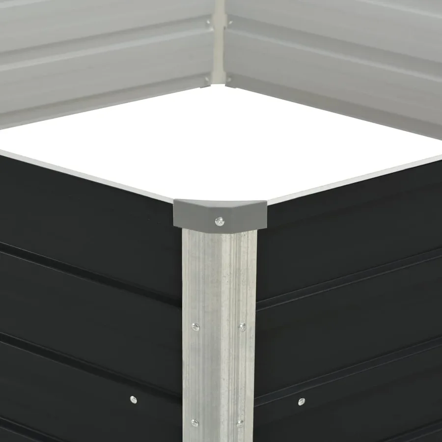 Jardinière surélevée Anthracite 129x129x45 cm Acier galvanisé - 4
