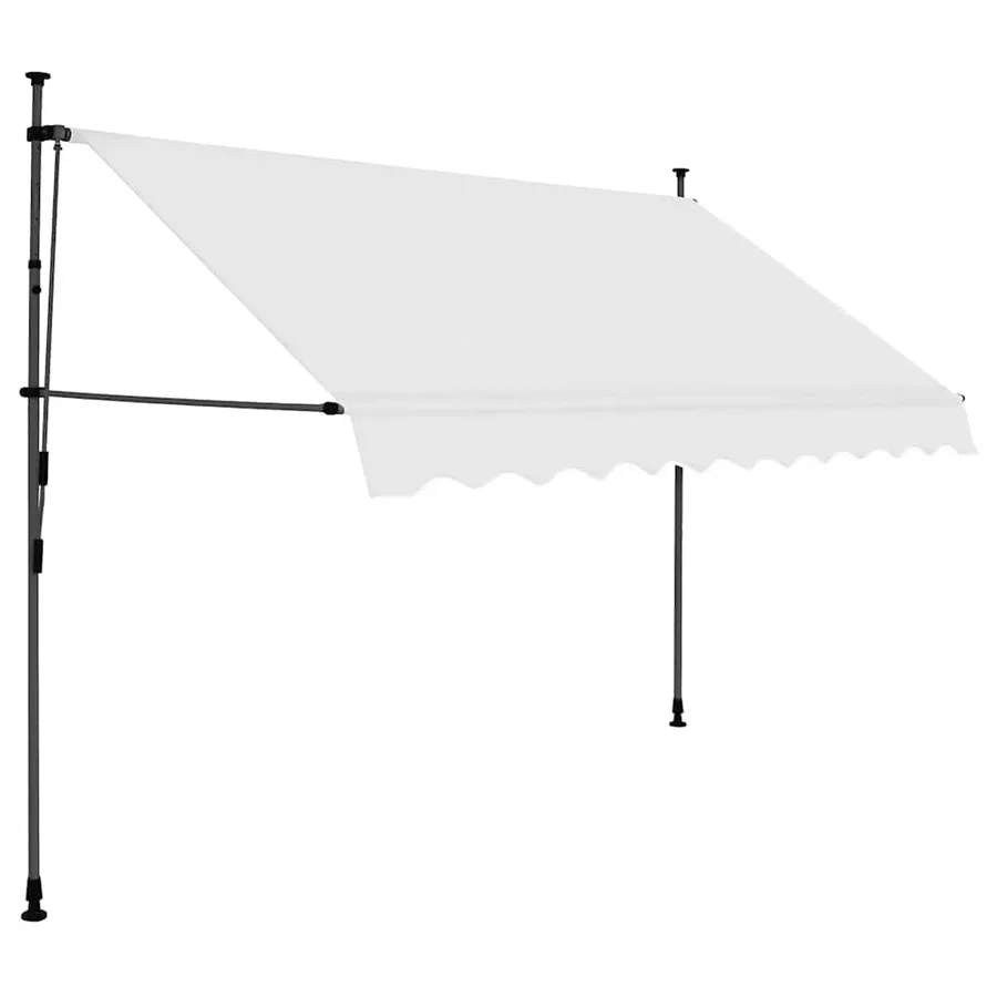 Auvent manuel rétractable avec LED 250 cm Crème - 2