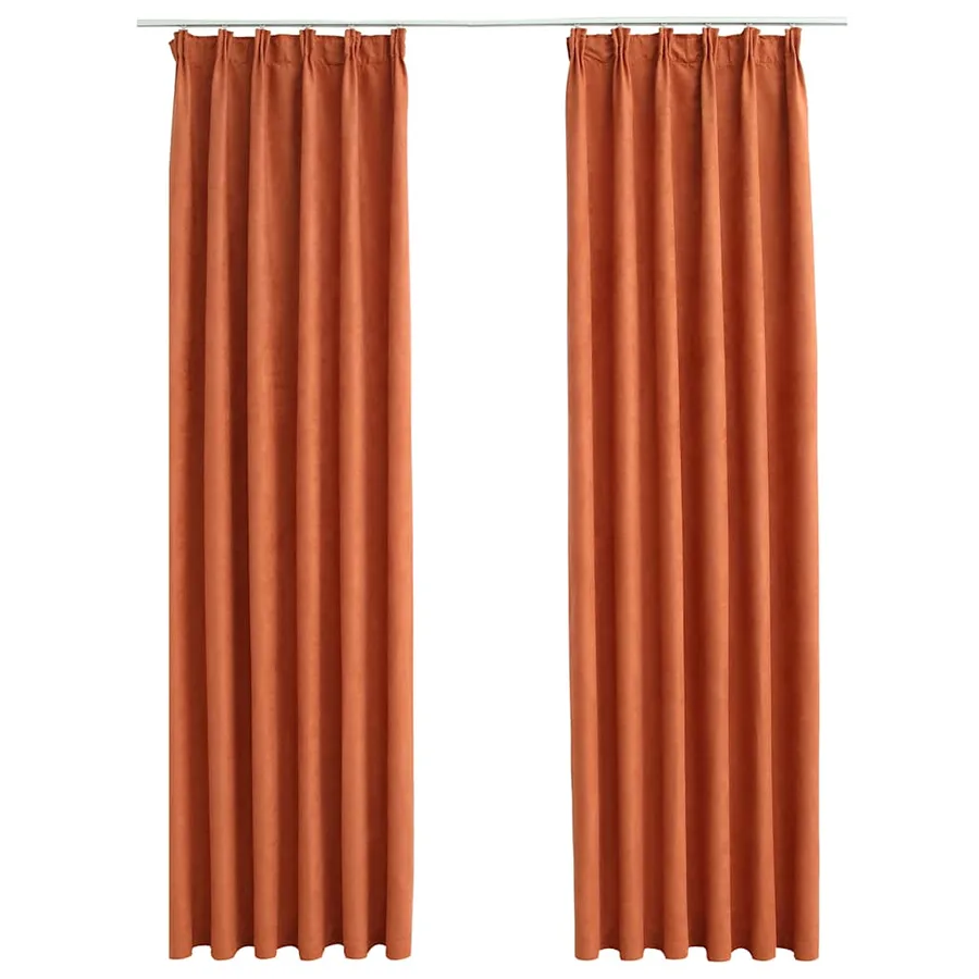 Rideaux occultants avec crochets 2 pcs Rouille 140x225 cm - 2