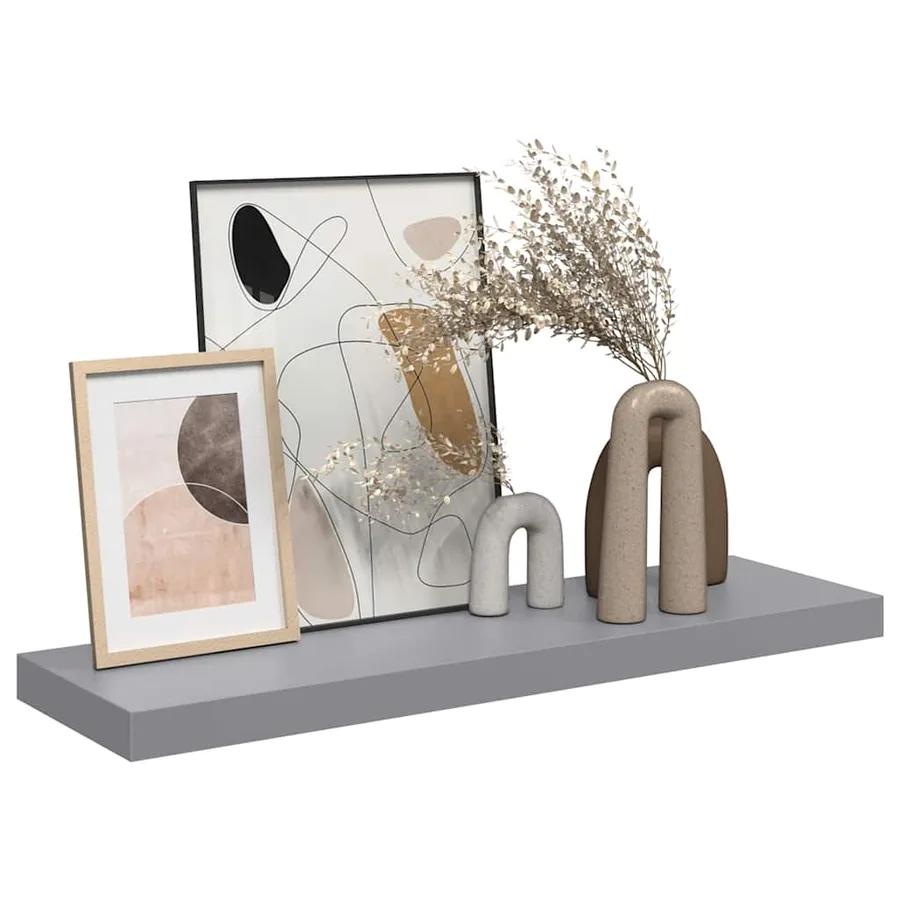 Étagère flottante murale gris 80x23,5x3,8 cm MDF - 5