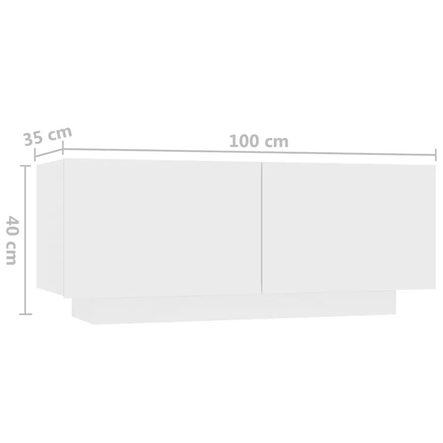 Meuble TV avec lumières LED Blanc 180x35x40 cm - 10