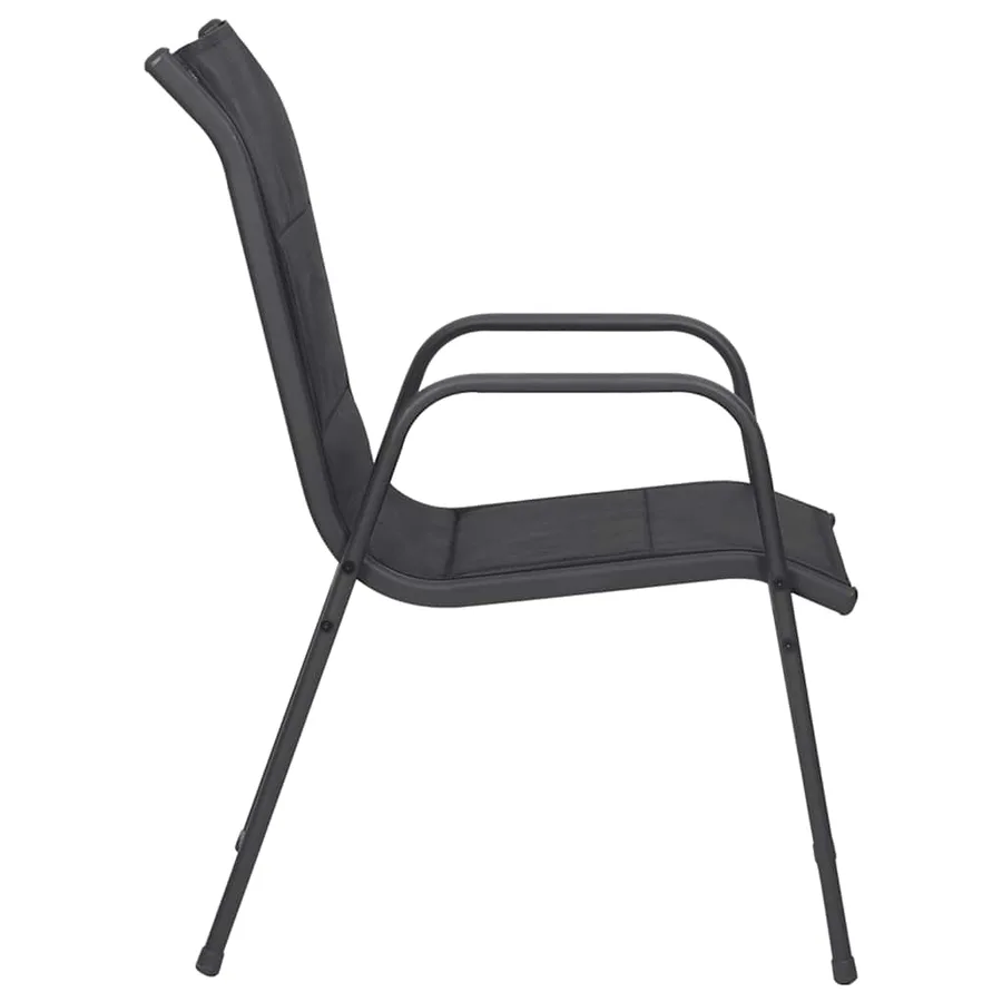 Chaises de jardin lot de 2 Acier et textilène Noir - 5