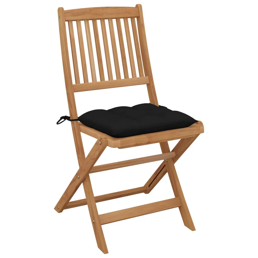 Chaises pliables de jardin lot de 6 avec coussins Bois d'acacia - 3