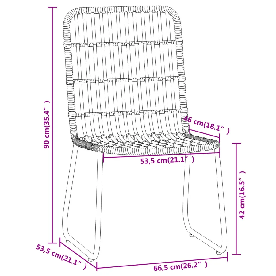 Ensemble à manger de jardin 3 pcs Noir - 8