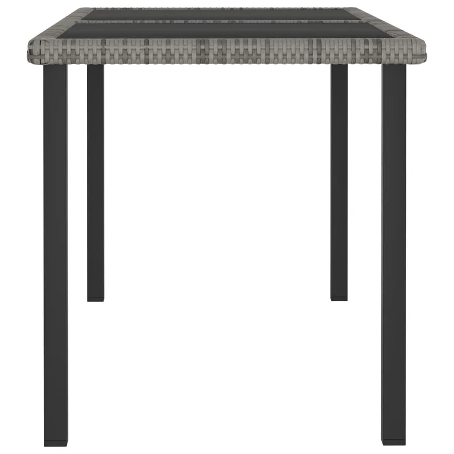 Table à dîner de jardin Gris 140x70x73 cm Résine tressée - 3